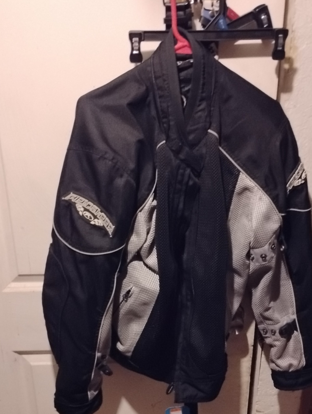 Men's Black and Gray Motorcycle Jacket